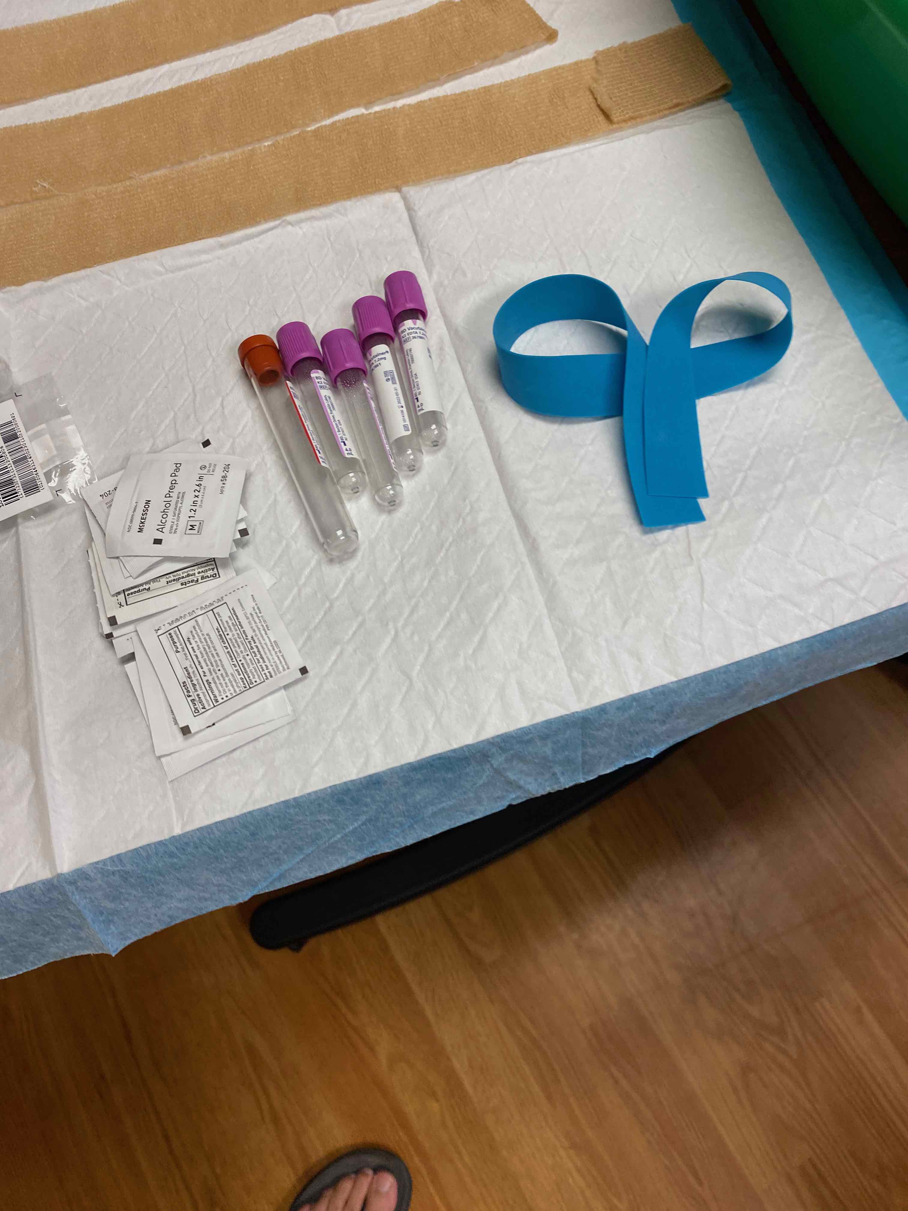 Tara's pre-op blood draw.